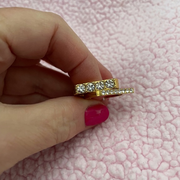 Crystal Ring Set Clear Crystals Size 8 - Picture 6 of 15